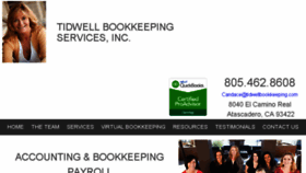 What Tidwellbookkeeping.com website looked like in 2018 (6 years ago)