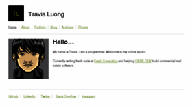 What Travisluong.com website looked like in 2018 (6 years ago)