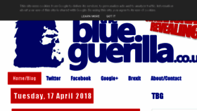What Theblueguerilla.co.uk website looked like in 2018 (6 years ago)