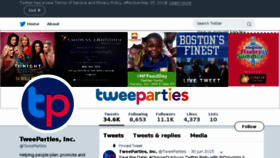 What Tweeparties.com website looked like in 2018 (5 years ago)