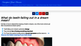 What Teethfallingoutdream.org website looked like in 2018 (6 years ago)