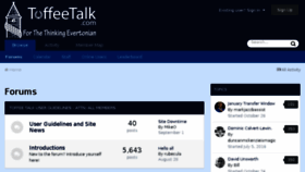 What Toffeetalk.com website looked like in 2018 (5 years ago)