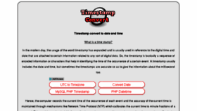 What Timestampconvert.net website looked like in 2018 (5 years ago)