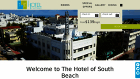 What Thehotelofsouthbeach.com website looked like in 2018 (5 years ago)