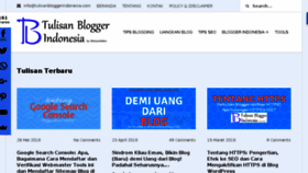 What Tulisanbloggerindonesia.com website looked like in 2018 (5 years ago)
