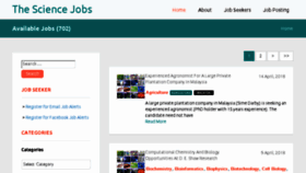 What Thesciencejobs.com website looked like in 2018 (5 years ago)