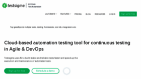 What Testsigma.com website looked like in 2018 (5 years ago)