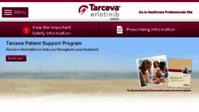 What Tarceva.com website looked like in 2018 (5 years ago)