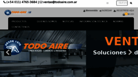 What Todoaire.com.ar website looked like in 2018 (5 years ago)