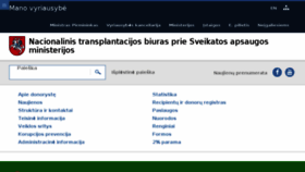 What Transplantacija.lt website looked like in 2018 (5 years ago)