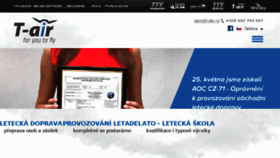 What T-air.cz website looked like in 2018 (5 years ago)