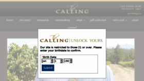 What Thecallingwine.com website looked like in 2018 (5 years ago)