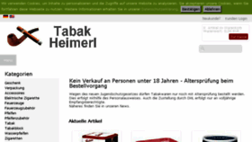 What Tabak-heimerl.de website looked like in 2018 (5 years ago)