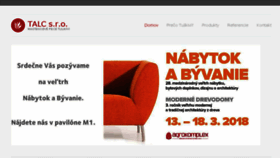 What Talc.sk website looked like in 2018 (7 years ago)