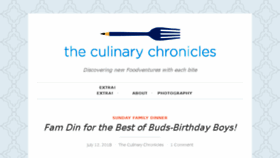 What Theculinarychronicles.com website looked like in 2018 (5 years ago)