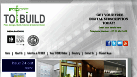 What Tobuild.co.za website looked like in 2018 (5 years ago)