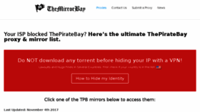 What Themirrorbay.com website looked like in 2018 (7 years ago)