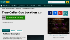What True-caller-gps-location.soft112.com website looked like in 2018 (5 years ago)
