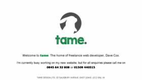 What Tame.uk website looked like in 2018 (5 years ago)