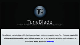 What Tuneblade.com website looked like in 2018 (5 years ago)