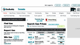 What Torontogasprices.com website looked like in 2018 (5 years ago)