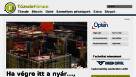 What Tozsdeforum.hu website looked like in 2018 (5 years ago)