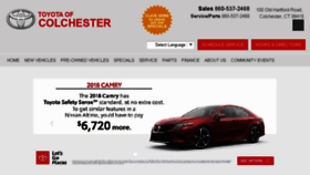 What Toyotaofcolchester.com website looked like in 2018 (5 years ago)