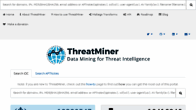 What Threatminer.org website looked like in 2018 (5 years ago)
