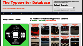 What Typewriterdatabase.com website looked like in 2018 (5 years ago)