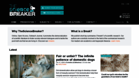 What Thesciencebreaker.org website looked like in 2018 (5 years ago)