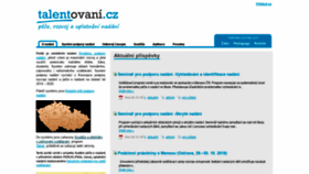What Talentovani.cz website looked like in 2018 (5 years ago)