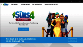 What Thesims.com website looked like in 2018 (5 years ago)