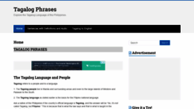 What Tagalogphrases.com website looked like in 2018 (5 years ago)
