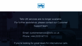 What Tello.co.uk website looked like in 2018 (5 years ago)