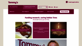What Tommys.org website looked like in 2018 (5 years ago)
