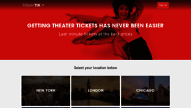 What Todaytix.com website looked like in 2019 (5 years ago)