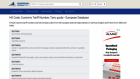 What Tariffnumber.com website looked like in 2019 (6 years ago)