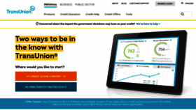 What Transunion.com website looked like in 2019 (5 years ago)