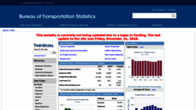 What Transtats.bts.gov website looked like in 2019 (5 years ago)