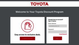 What Toyota.perkspot.com website looked like in 2019 (5 years ago)