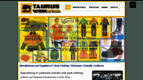 What Taurusworkwear.co.za website looked like in 2019 (5 years ago)