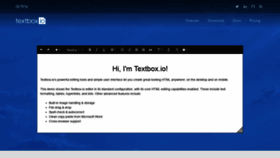 What Textbox.io website looked like in 2019 (6 years ago)