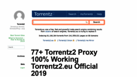What Torrentz2proxy.com website looked like in 2019 (5 years ago)