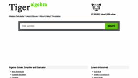 What Tiger-algebra.com website looked like in 2019 (4 years ago)