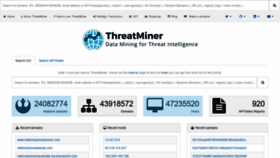 What Threatminer.org website looked like in 2019 (4 years ago)