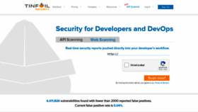 What Tinfoilsecurity.com website looked like in 2019 (4 years ago)