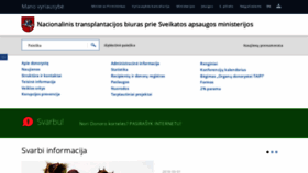 What Transplantacija.lt website looked like in 2019 (4 years ago)