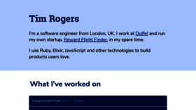 What Timrogers.uk website looked like in 2019 (4 years ago)