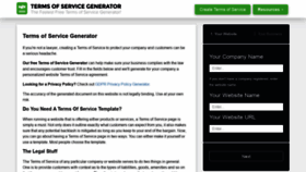 What Termsofservicegenerator.net website looked like in 2019 (4 years ago)