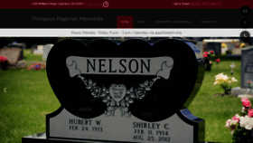What Thompsonplagemanmemorials.com website looked like in 2019 (6 years ago)